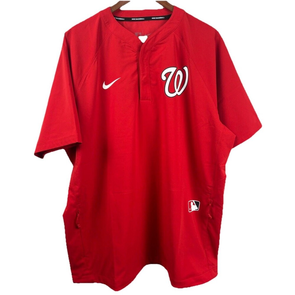 Washington Nationals Nike MLB Authentic Dri-Fit Pullover Men's Red Used XL